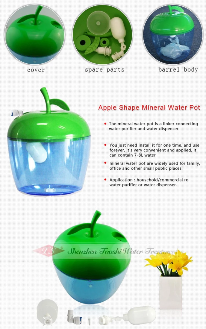 Appleの形のゆとりの飲料水ディスペンサーのためのプラスチック天然水の鍋